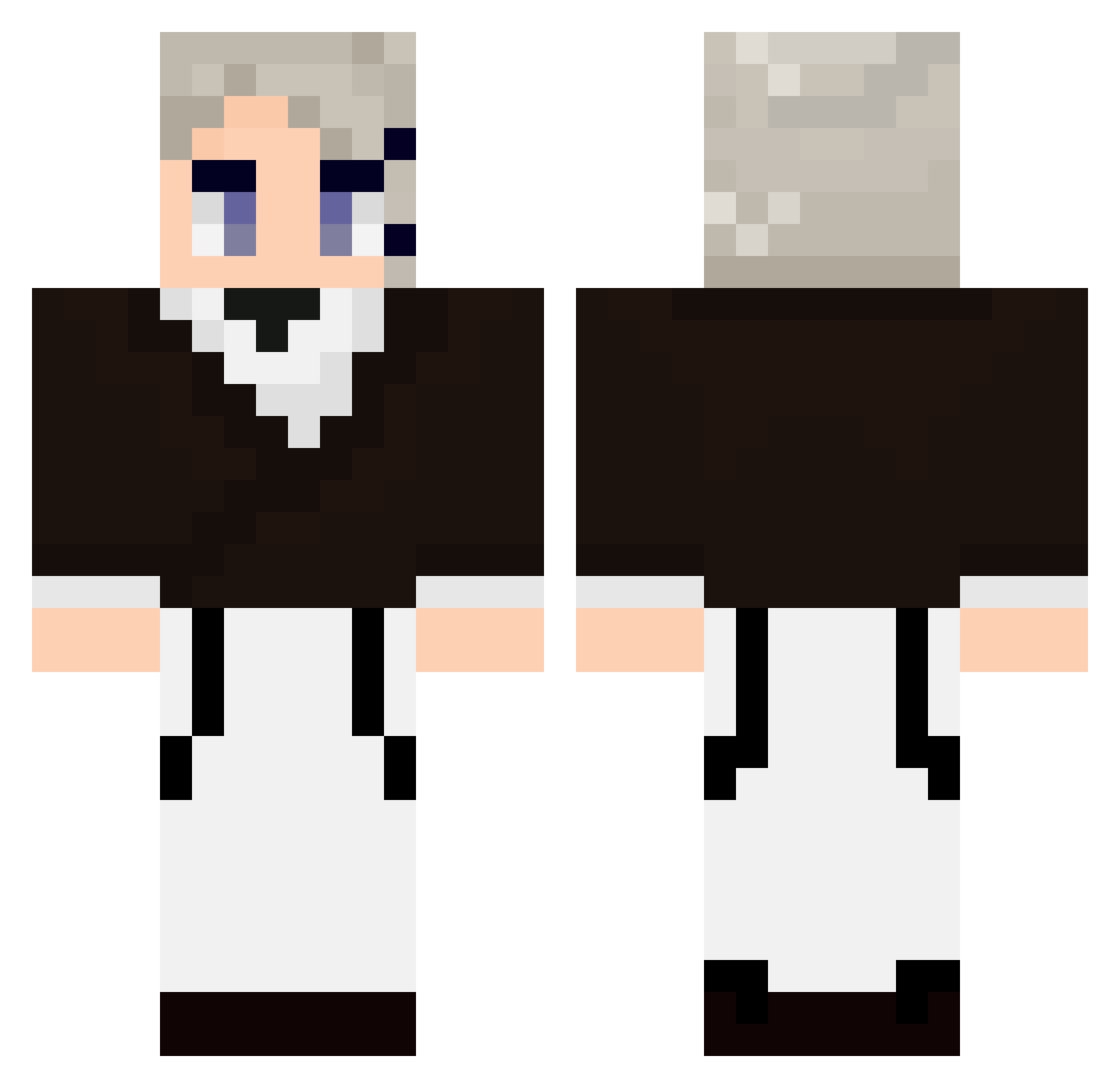 Tyugi Minecraft skin, front and back view
