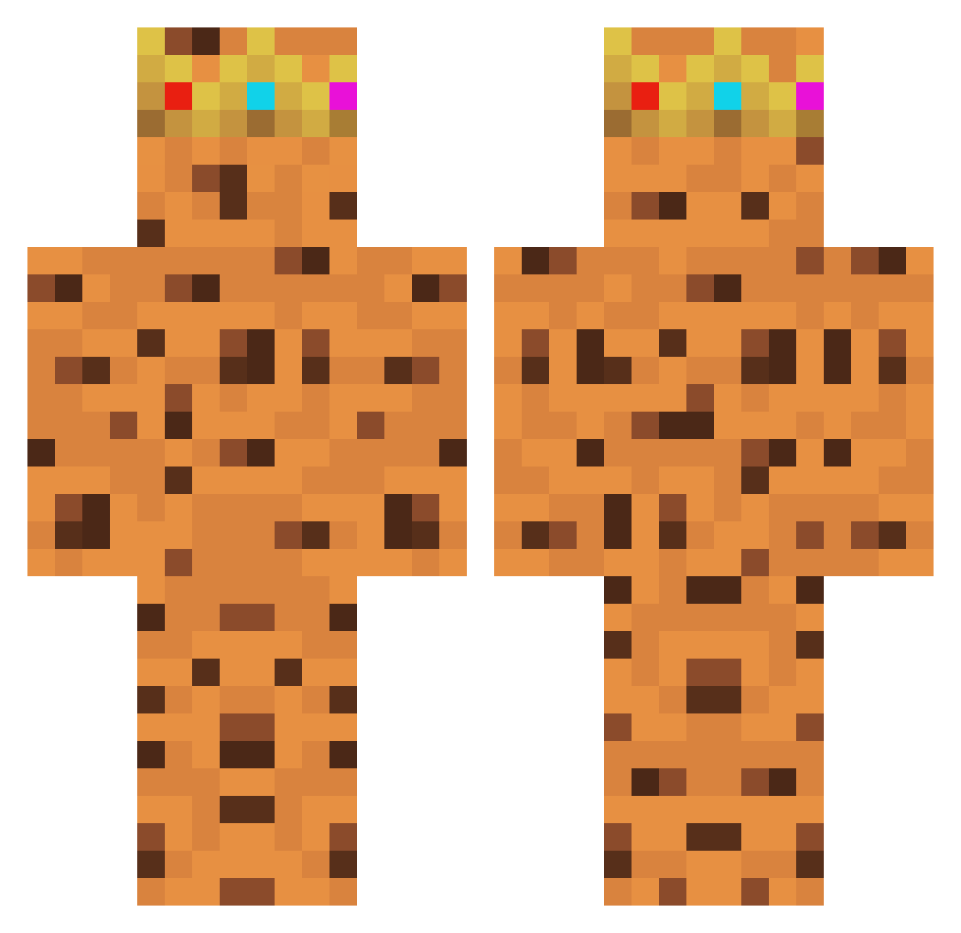 AndyPing Minecraft skin, front and back view