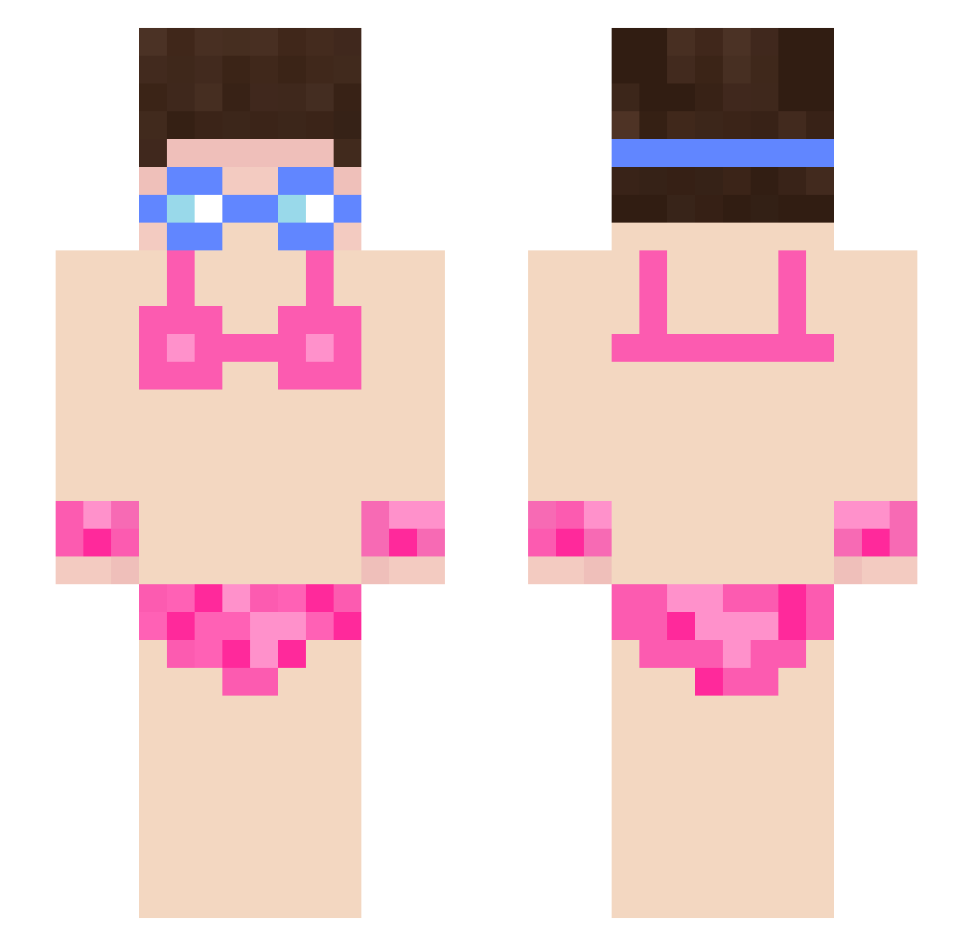 MerlinFilou Minecraft skin, front and back view