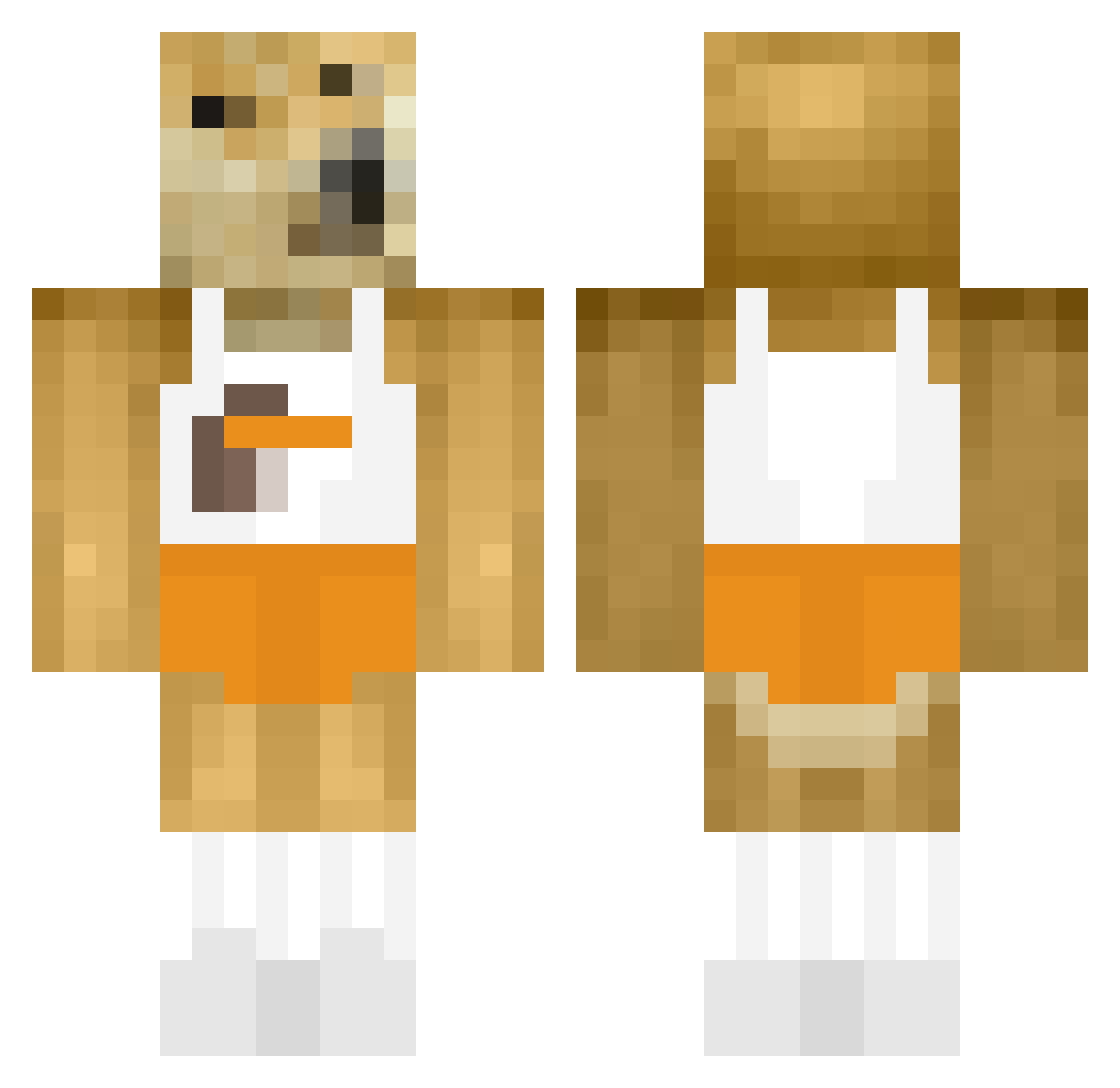 veryshober Minecraft skin, front and back view