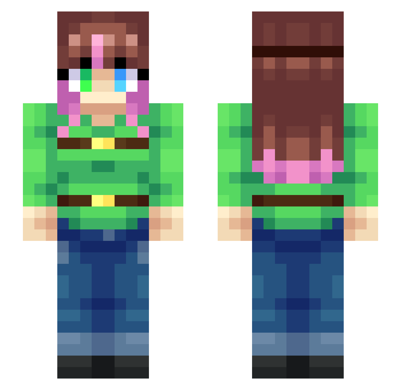 TruestClover Minecraft skin, front and back view