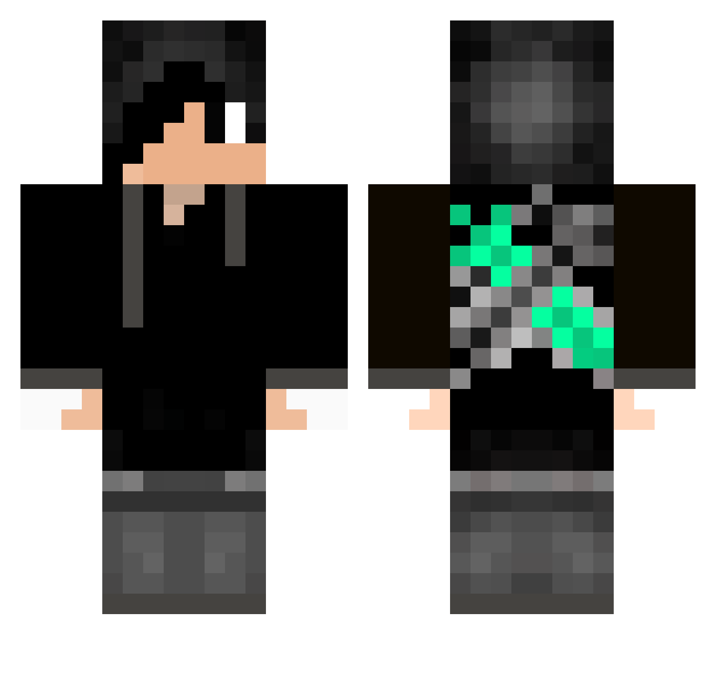 Lunts Minecraft skin, front and back view