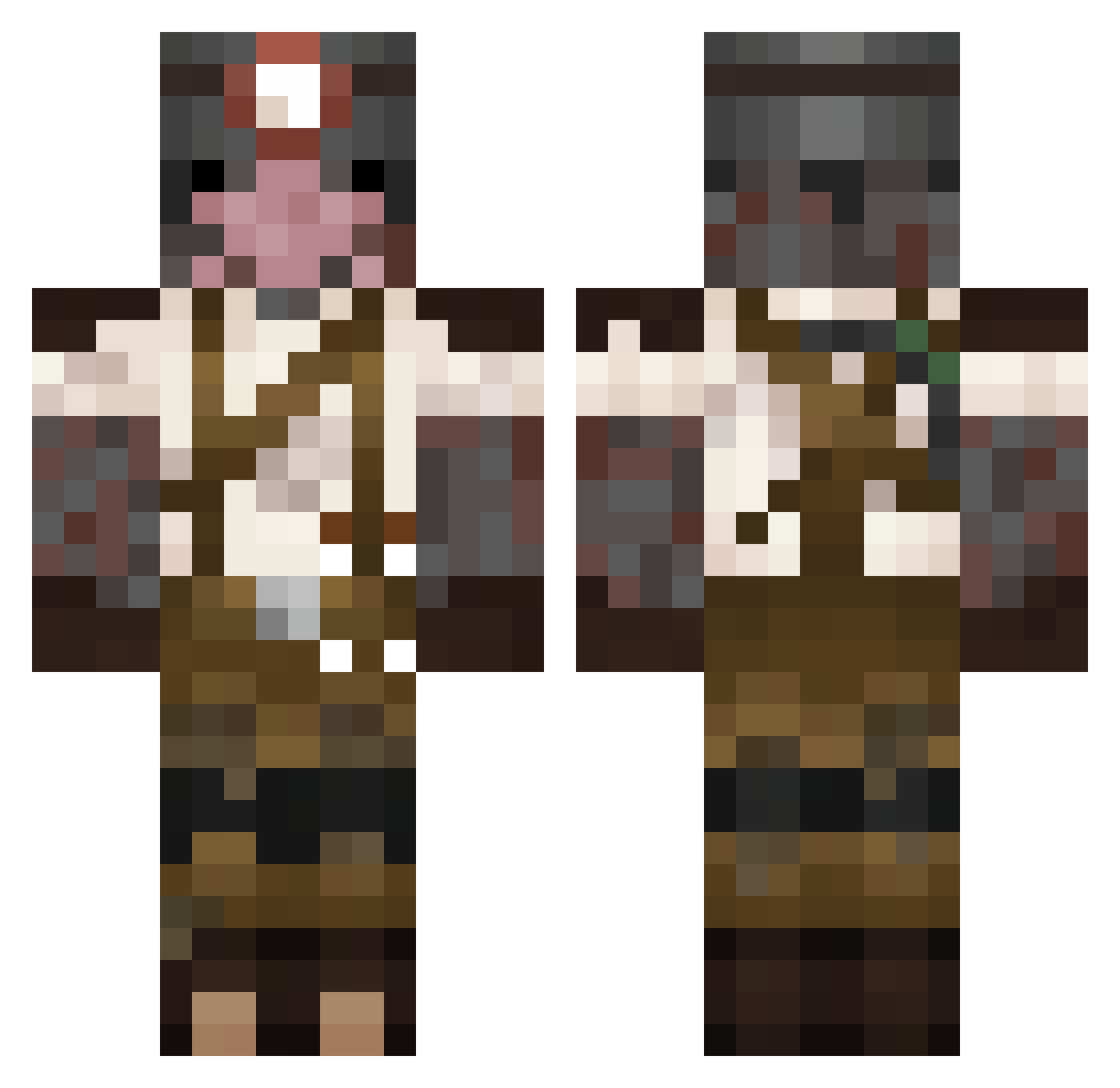 sans_nyk Minecraft skin, front and back view
