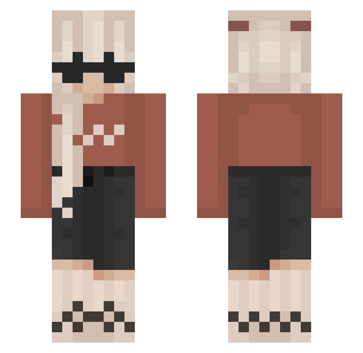 UNIQCHE Minecraft skin, front and back view