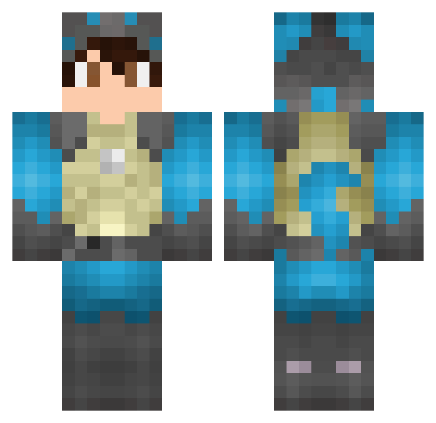 Maurits17 Minecraft skin, front and back view