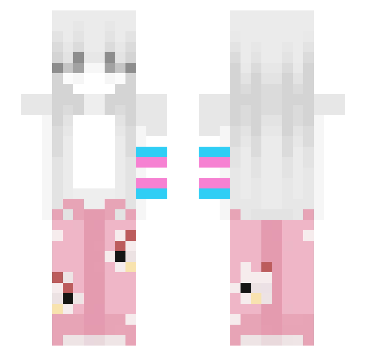 clseal Minecraft skin, front and back view