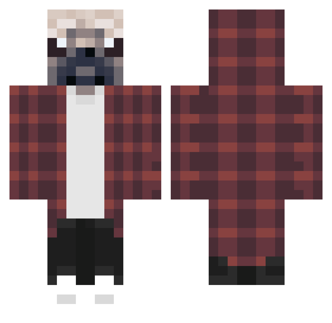 MontStarRock2 Minecraft skin, front and back view