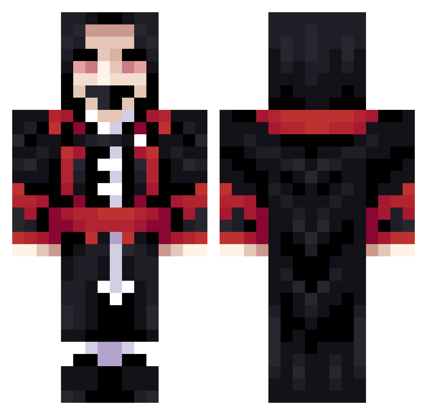 jdubwolf Minecraft skin, front and back view