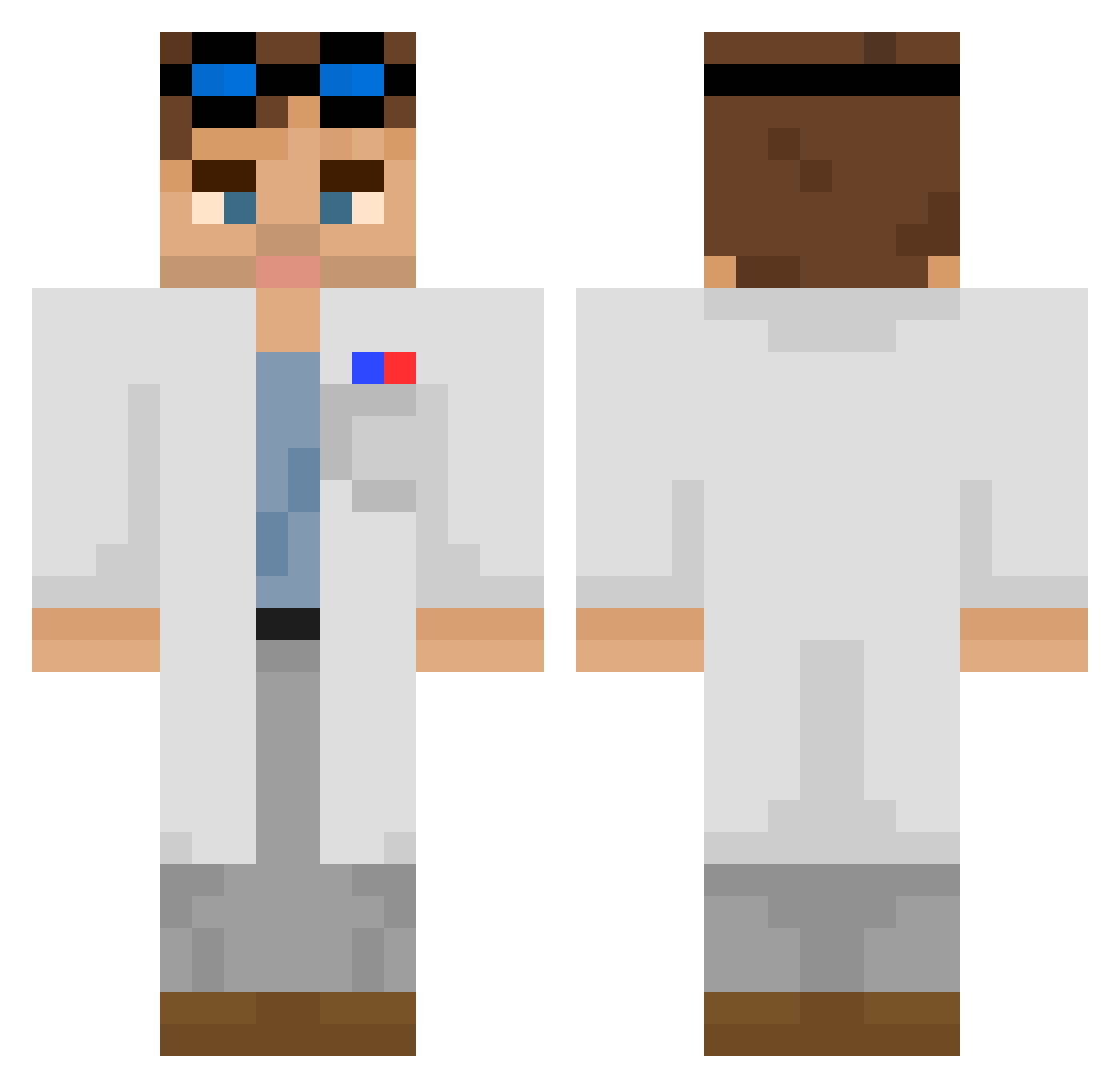 Engine Minecraft skin, front and back view