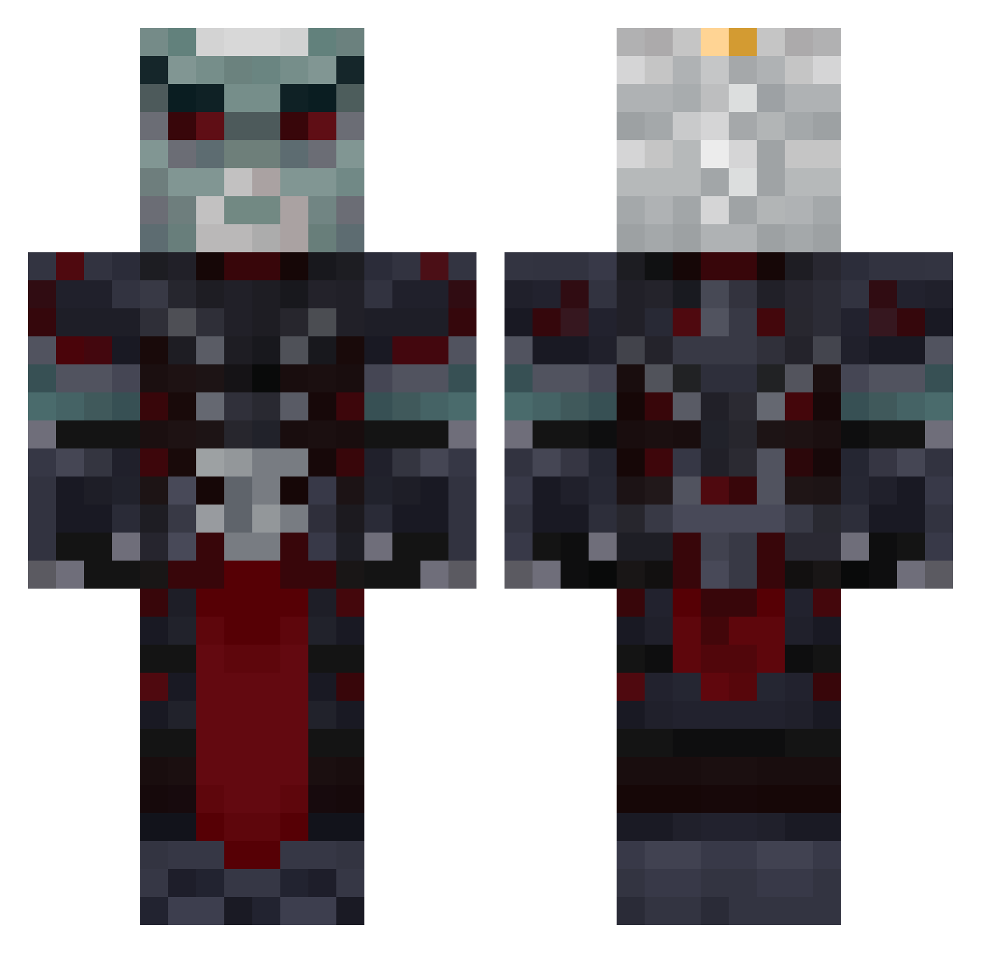 TheFineChap Minecraft skin, front and back view