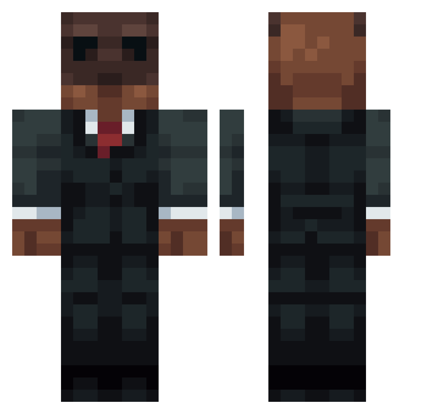 Rithron Minecraft skin, front and back view