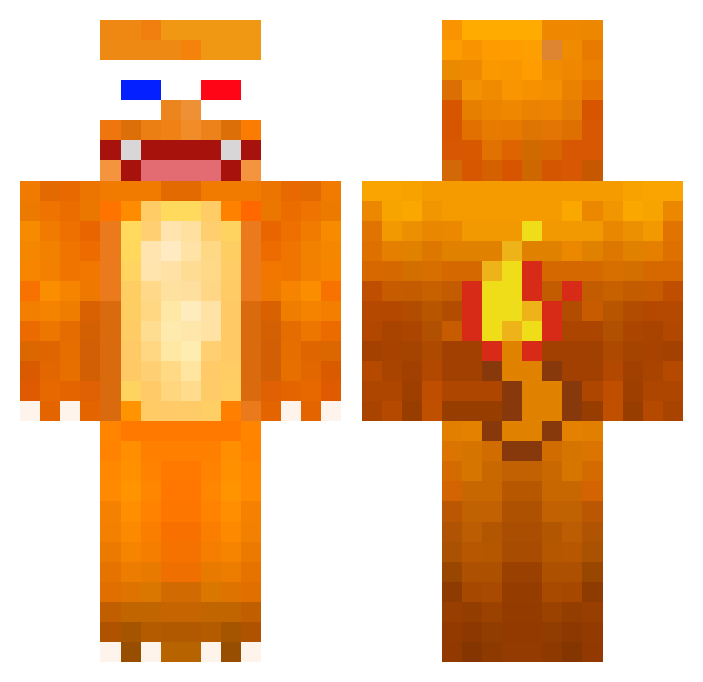 churmys Minecraft skin, front and back view