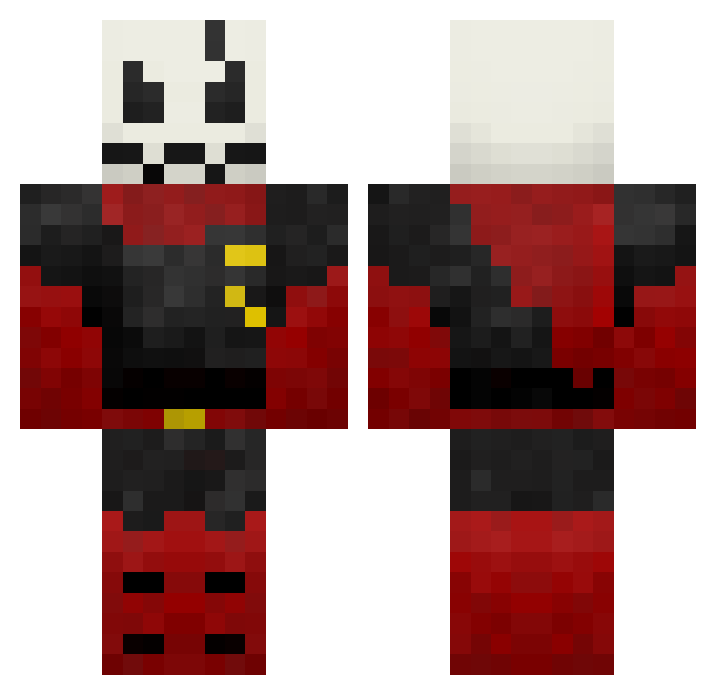 G0TH4M Minecraft skin, front and back view