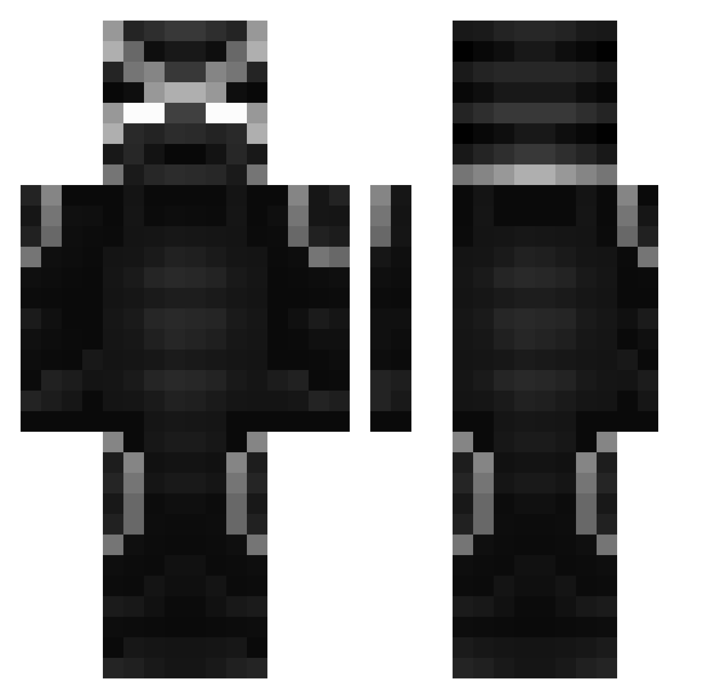 HonchoX Minecraft skin, front and back view
