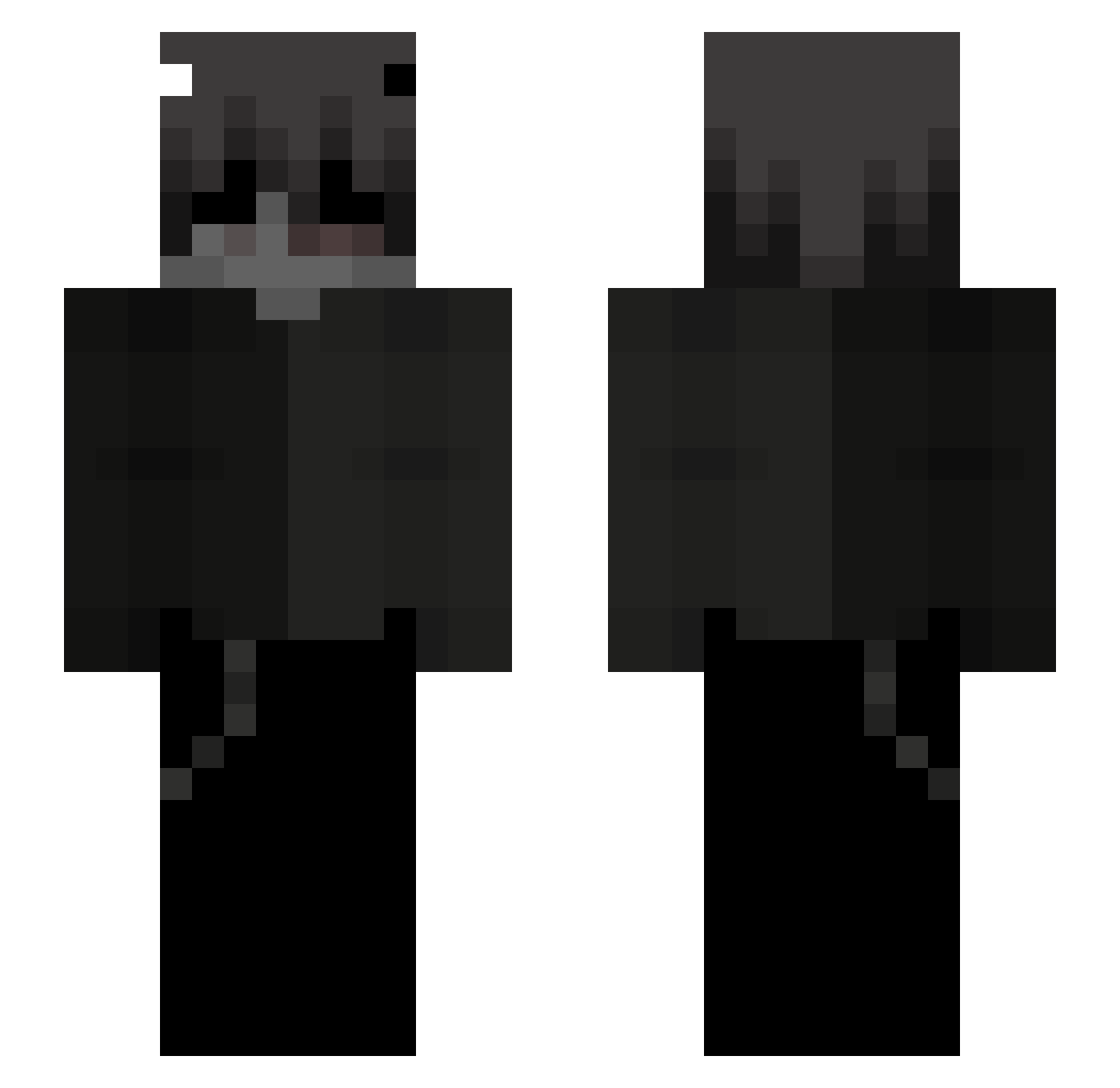 zqnxd Minecraft skin, front and back view
