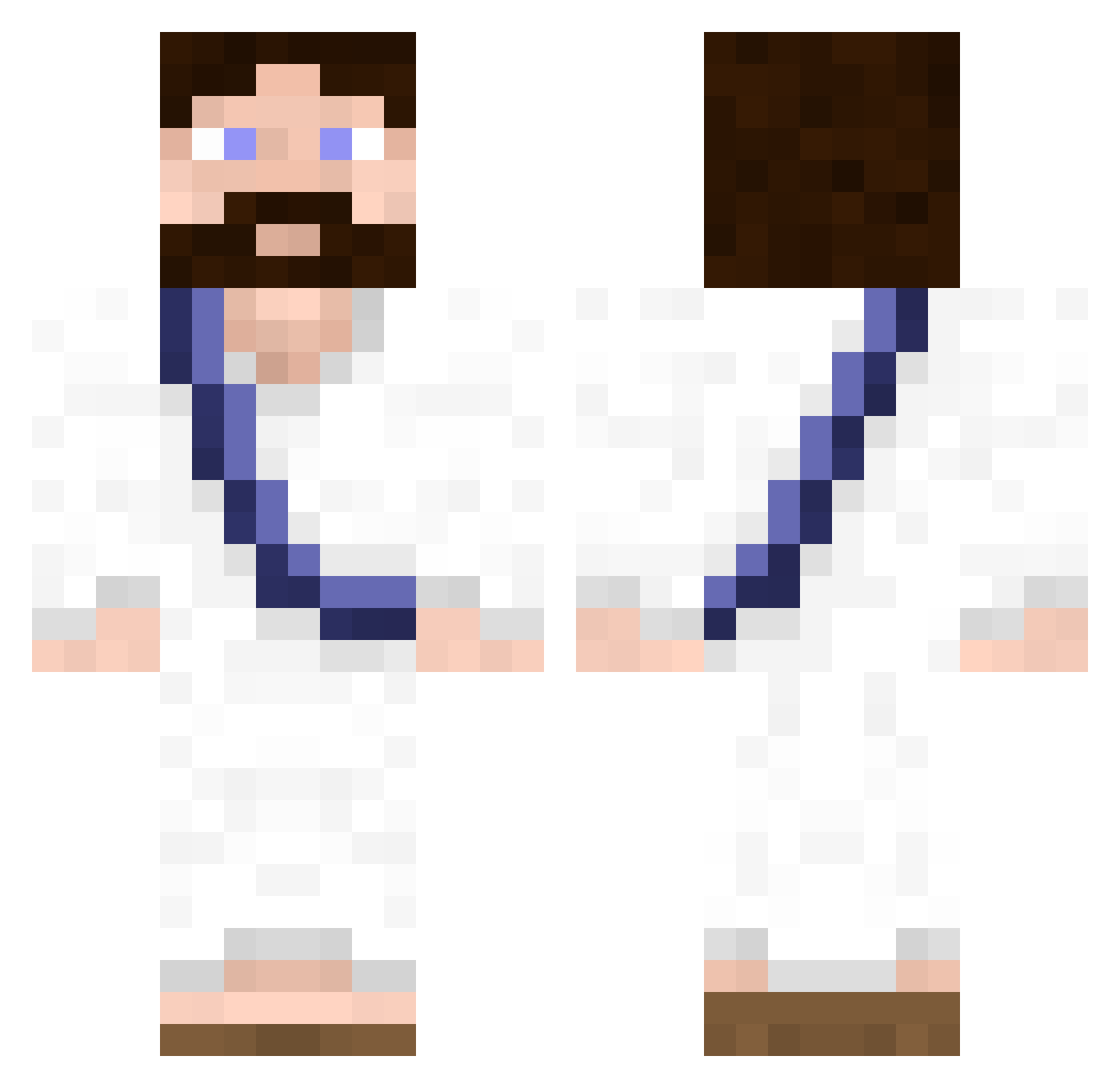 mudward Minecraft skin, front and back view