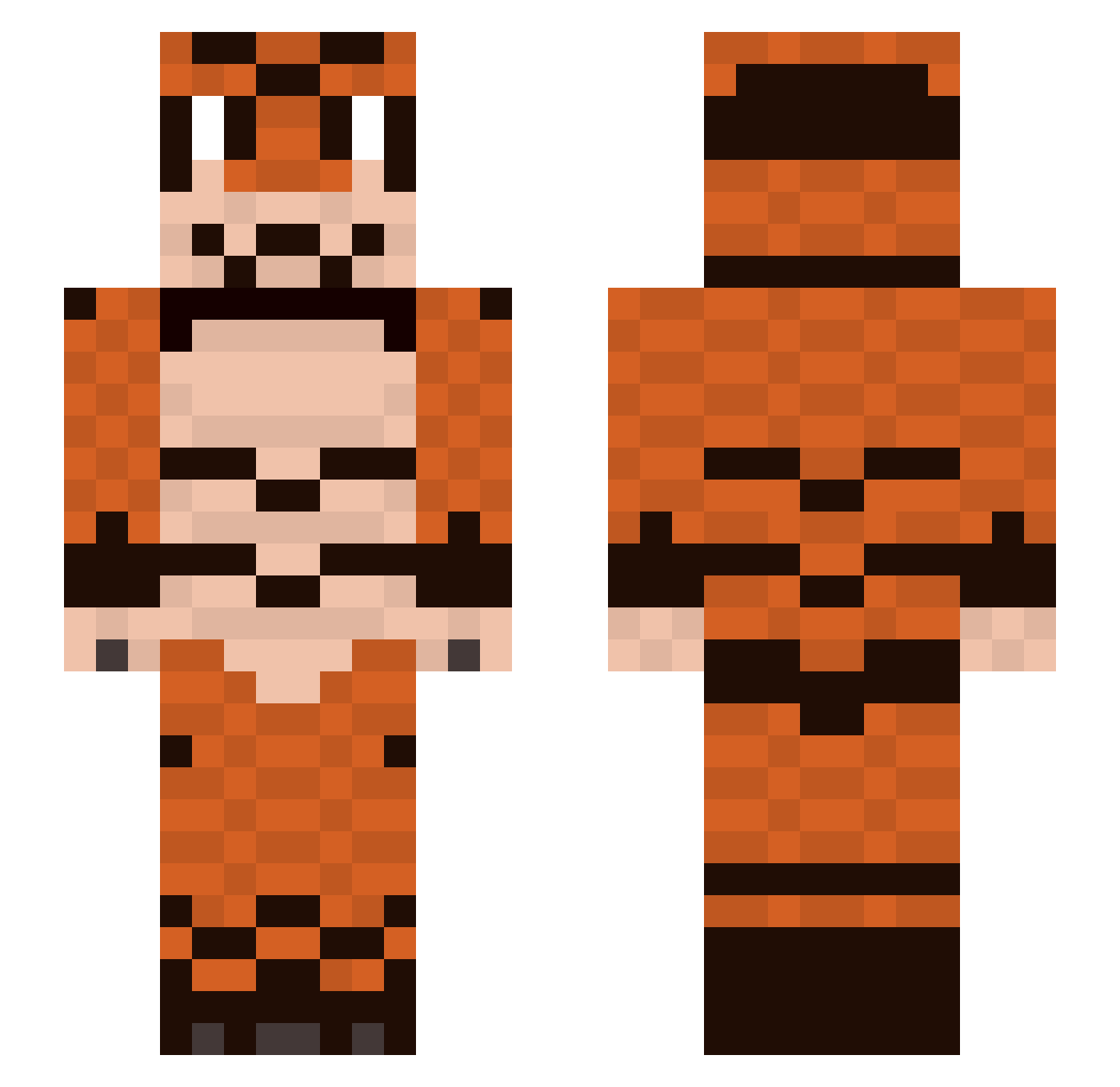 Snek_Yawns Minecraft skin, front and back view