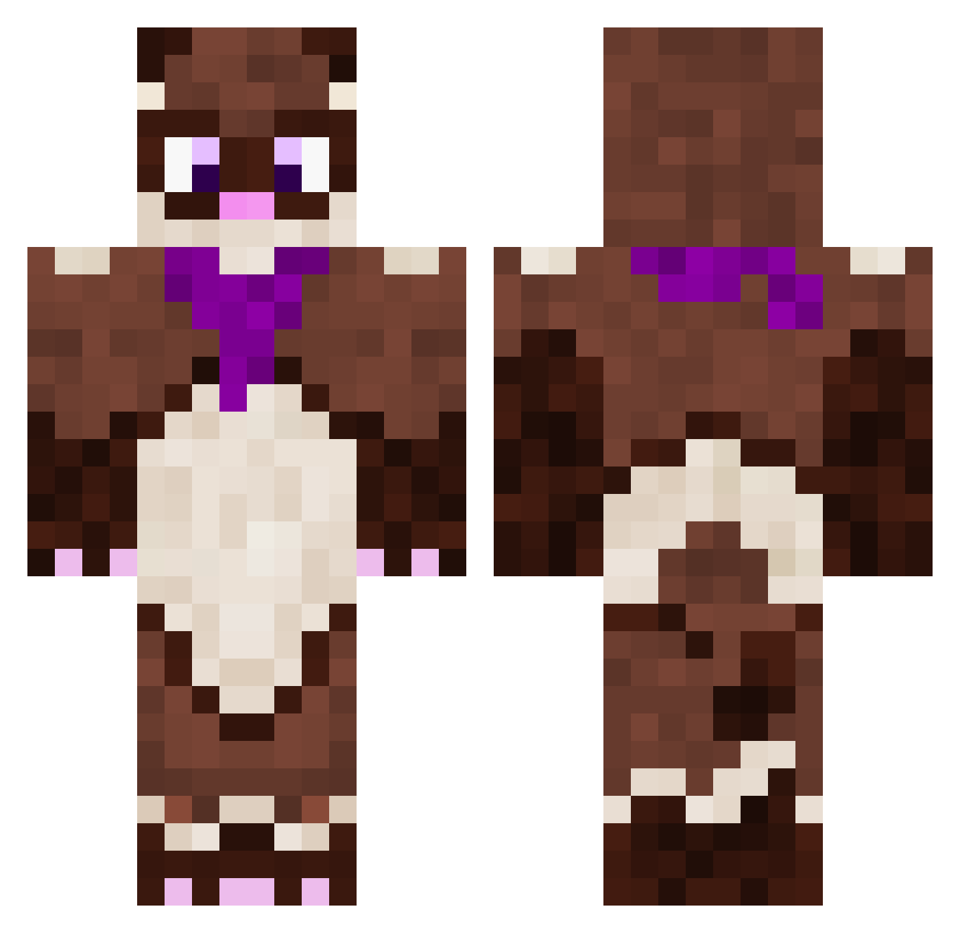 whartrat Minecraft skin, front and back view