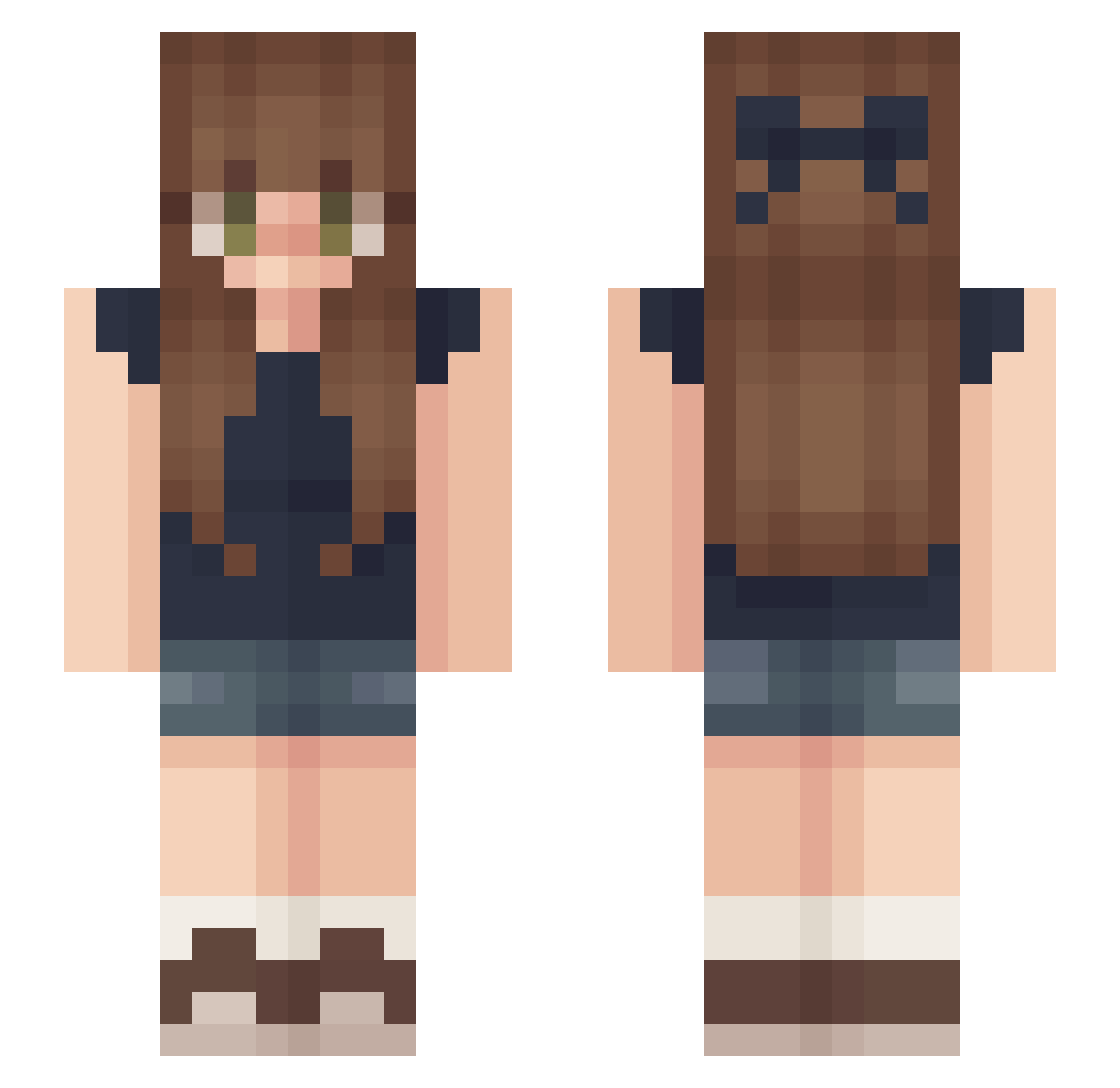 Lizsbnet Minecraft skin, front and back view