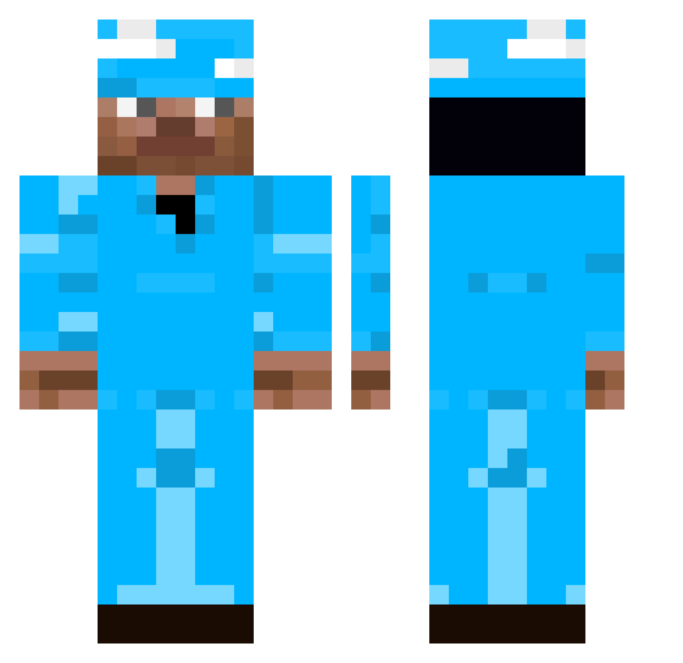 Voxtr1XZ Minecraft skin, front and back view