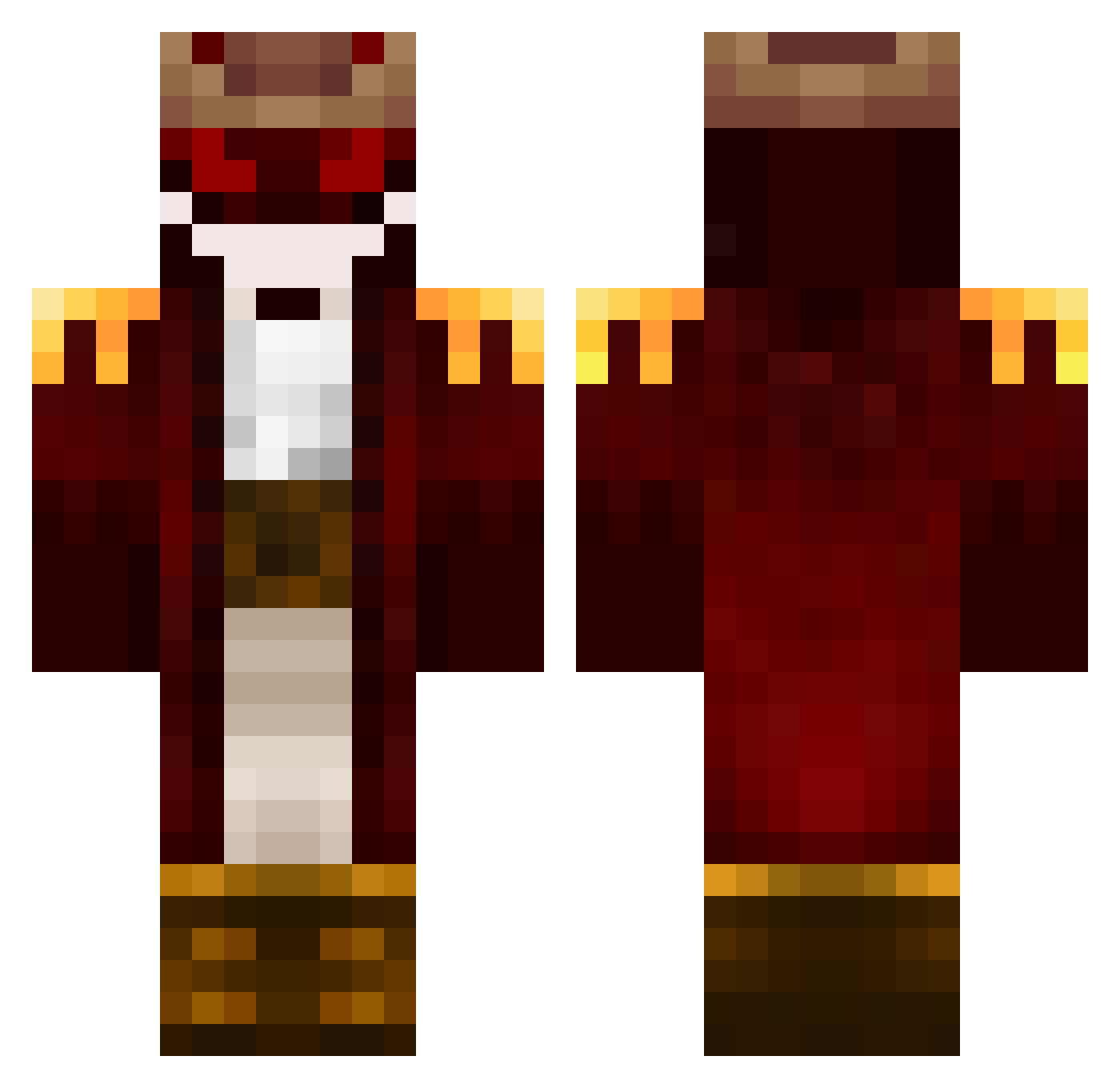 vamor666 Minecraft skin, front and back view