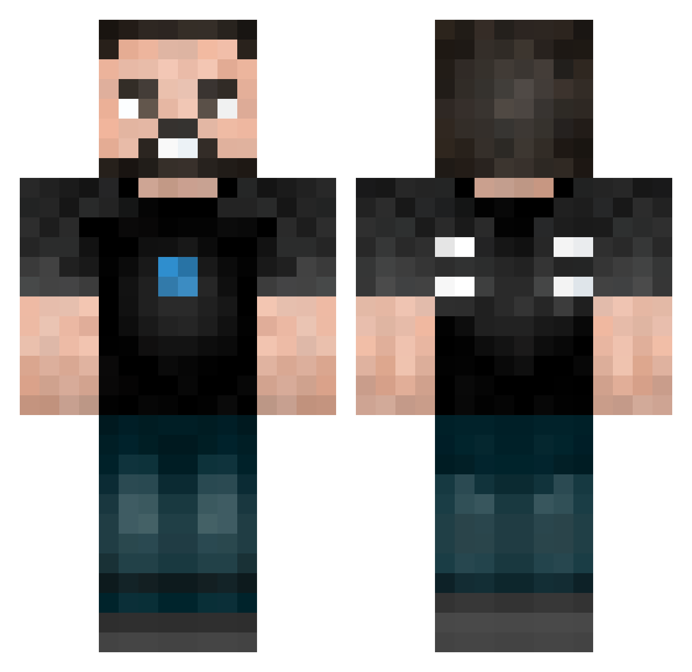 D0DGY Minecraft skin, front and back view