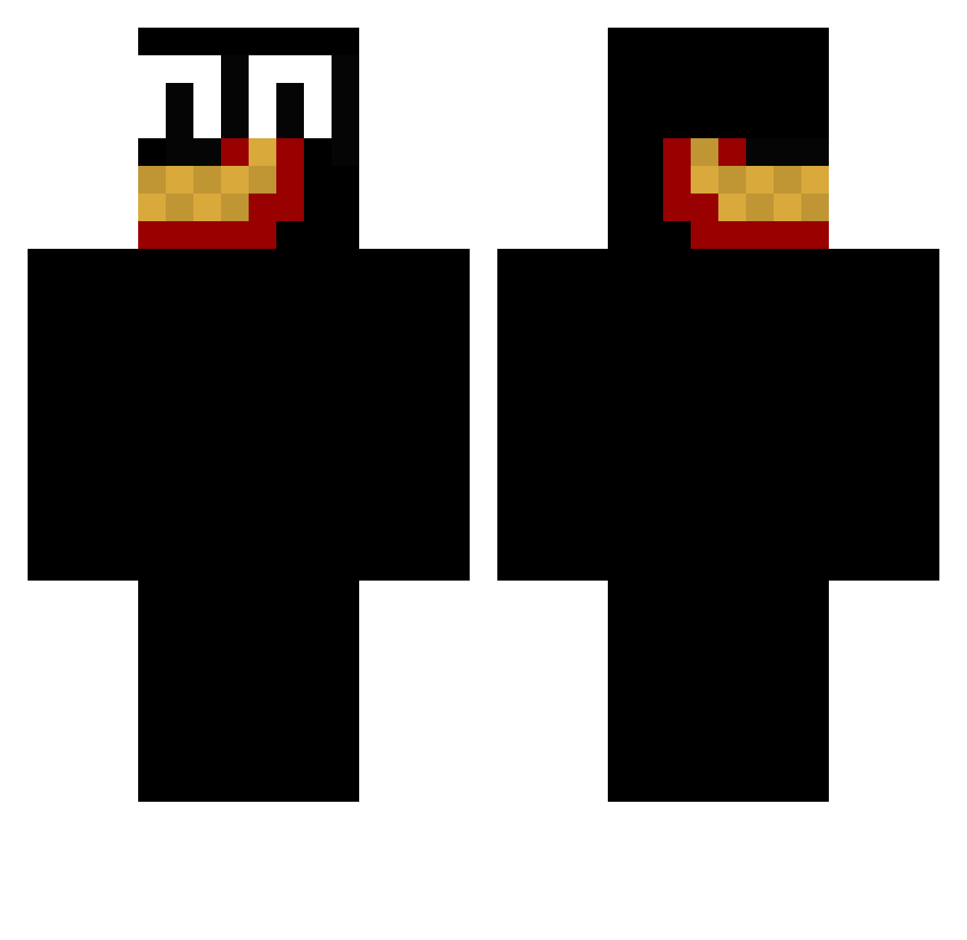 derpfrost Minecraft skin, front and back view