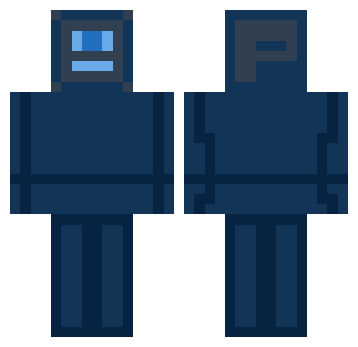 SUpeRBRoWED Minecraft skin, front and back view