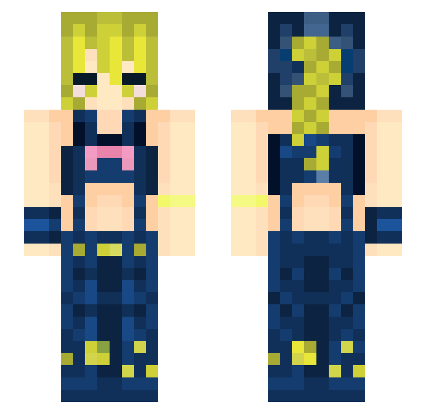 droopiness Minecraft skin, front and back view