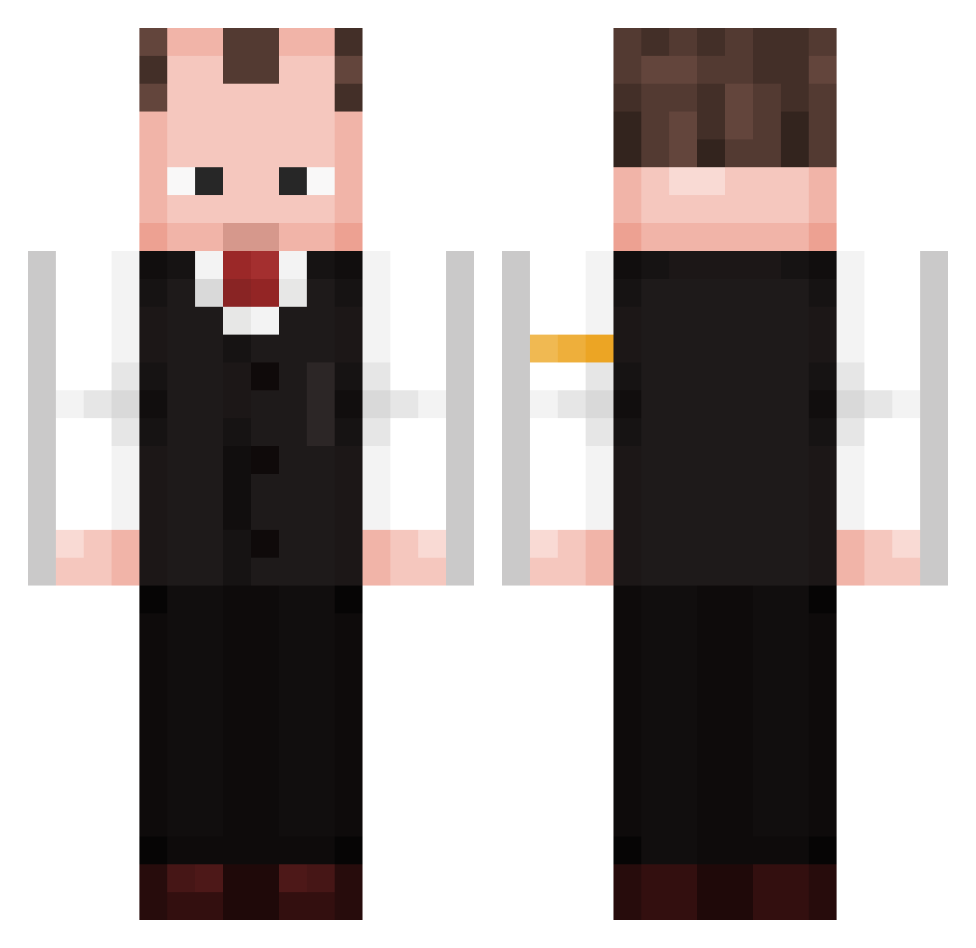 Hyt3Q Minecraft skin, front and back view