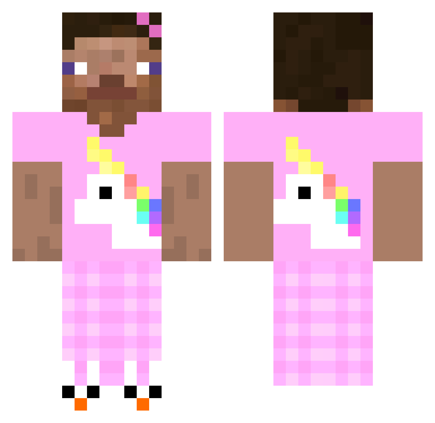 The_HDMI Minecraft skin, front and back view