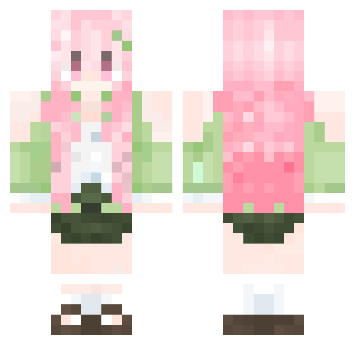 TheBili Minecraft skin, front and back view