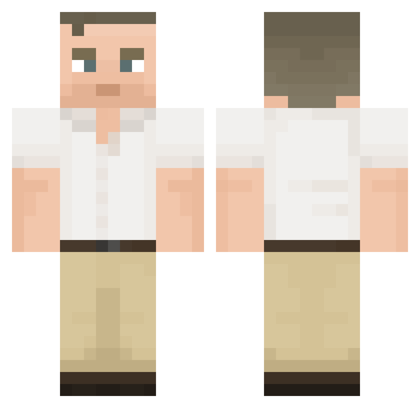 Sparrowhawk Minecraft skin, front and back view