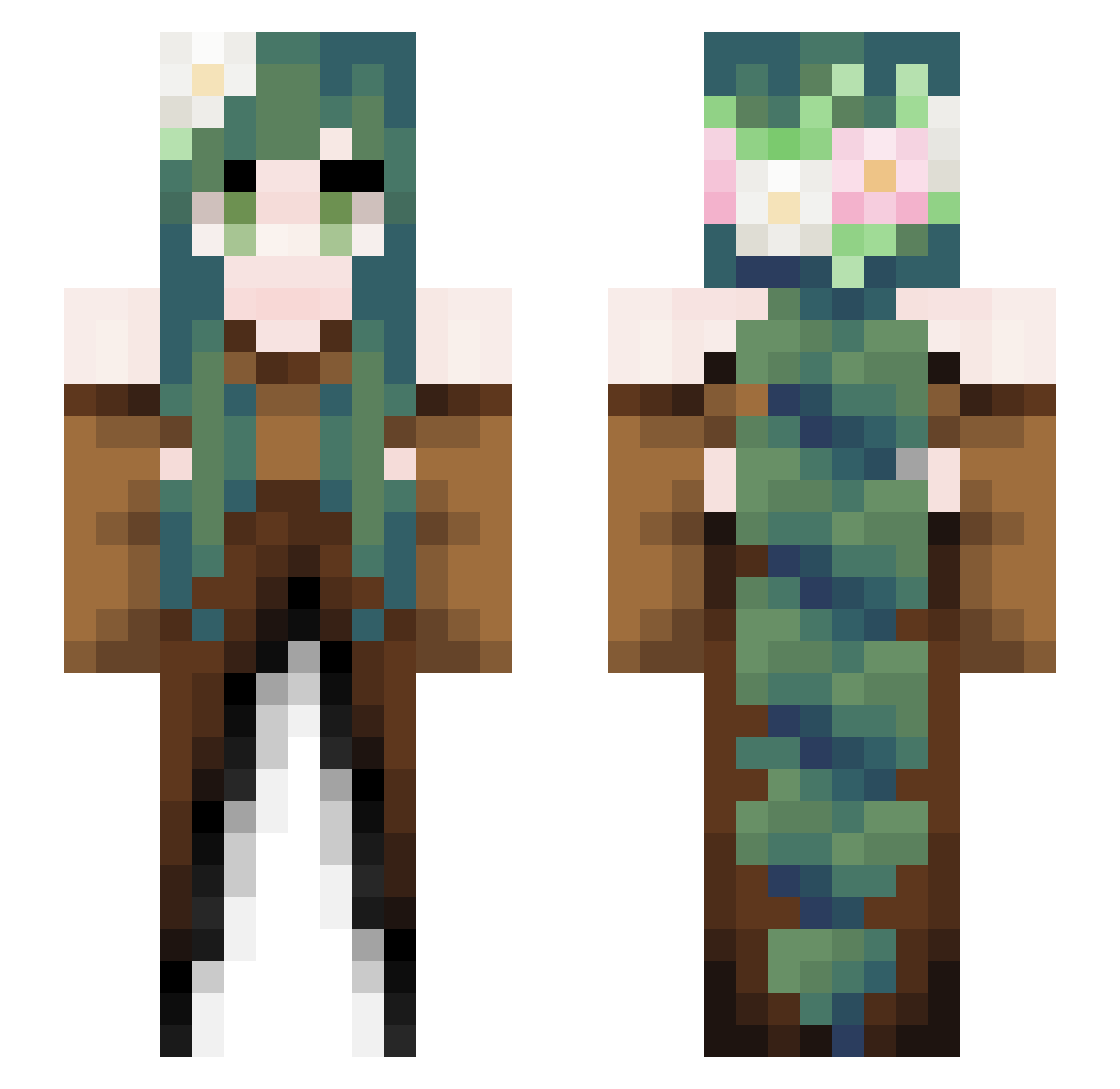 MysticalKate Minecraft skin, front and back view