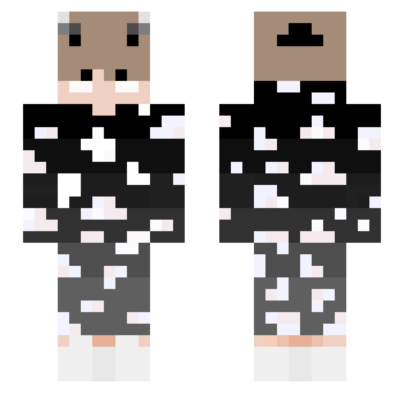 Puster Minecraft skin, front and back view