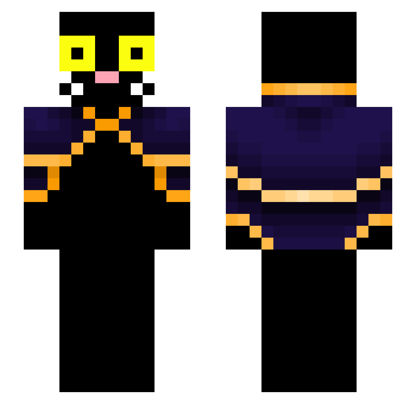 Fyzanow Minecraft skin, front and back view