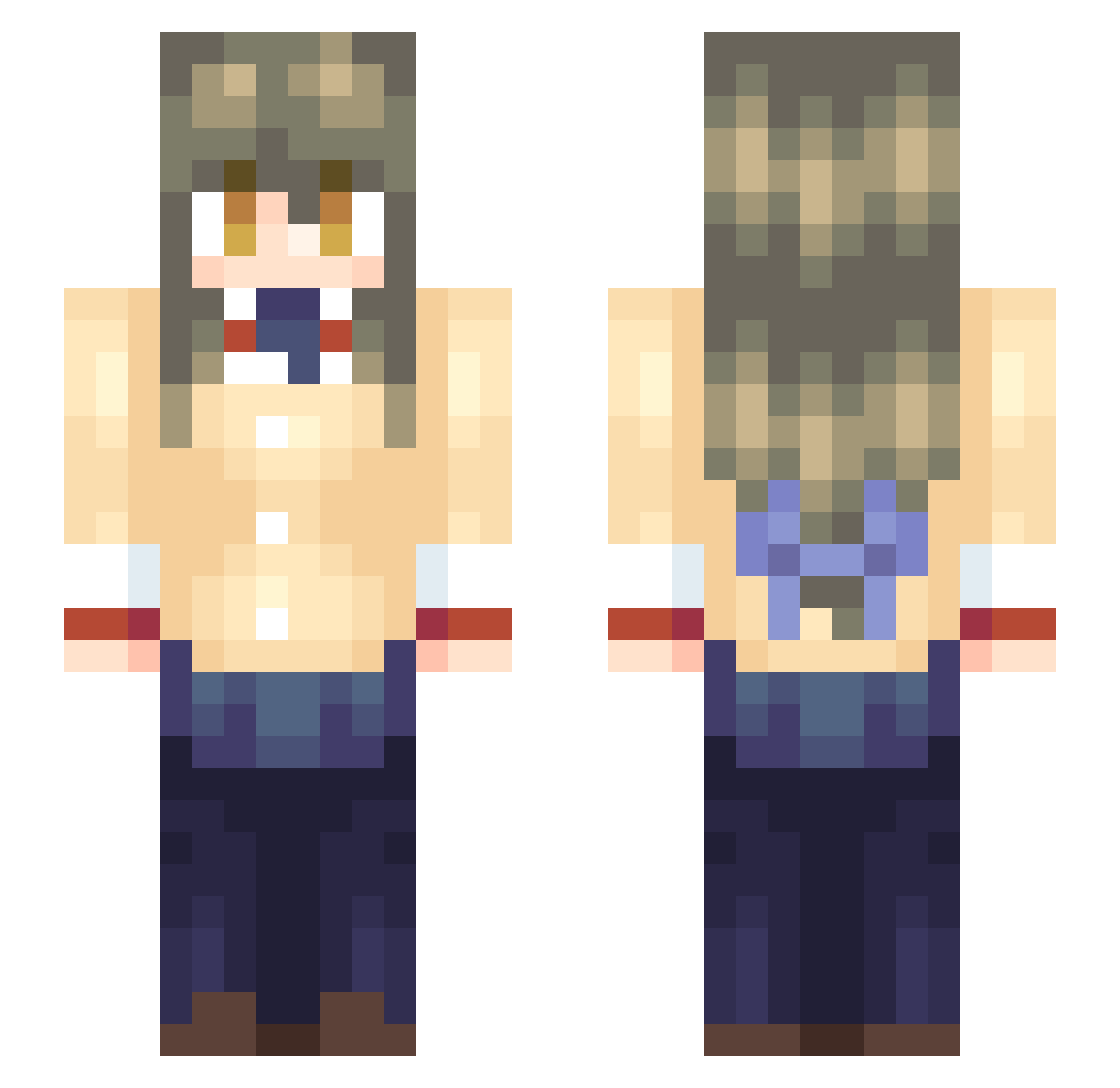 Yata__Misaki Minecraft skin, front and back view