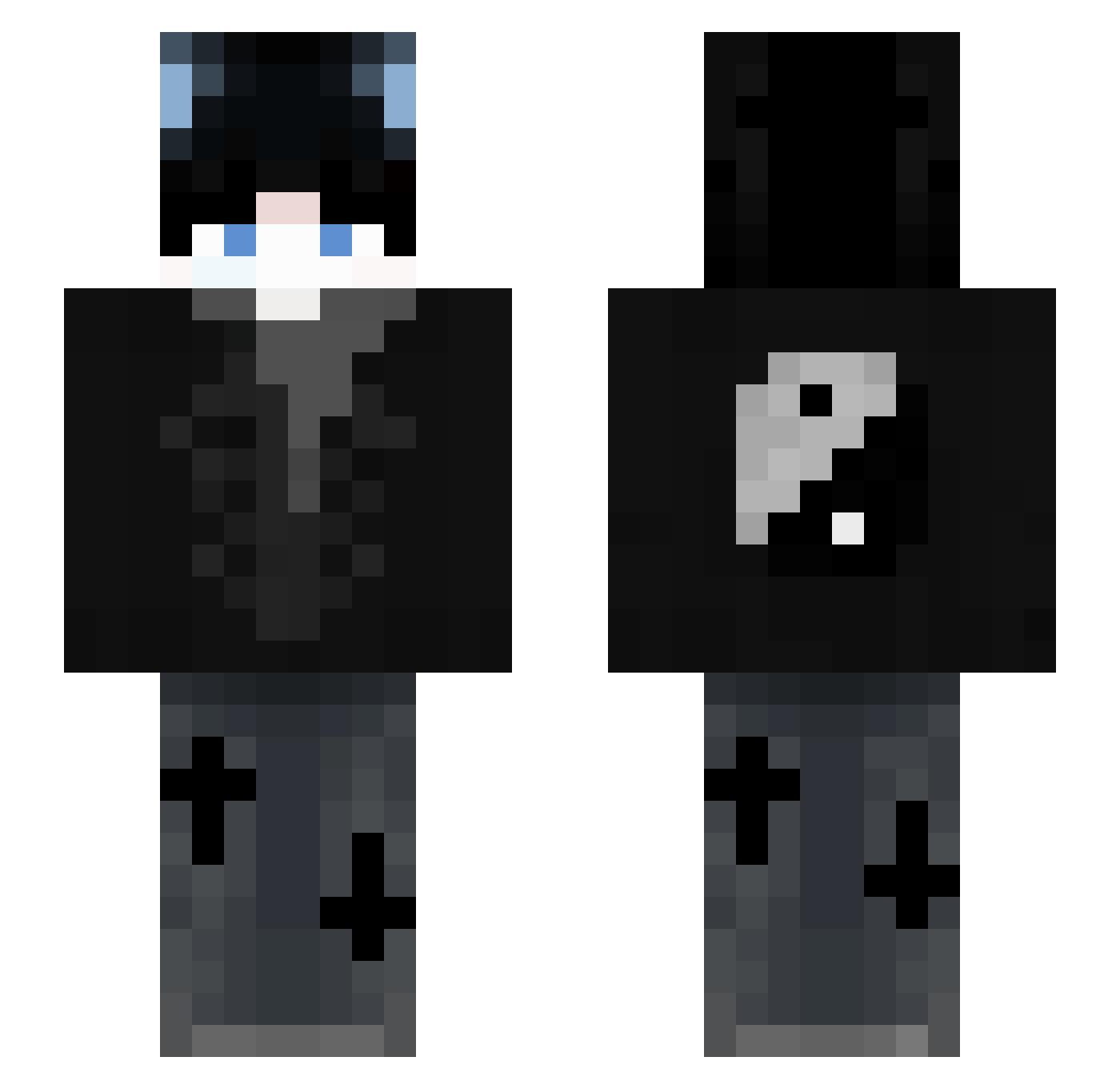Taism Minecraft skin, front and back view