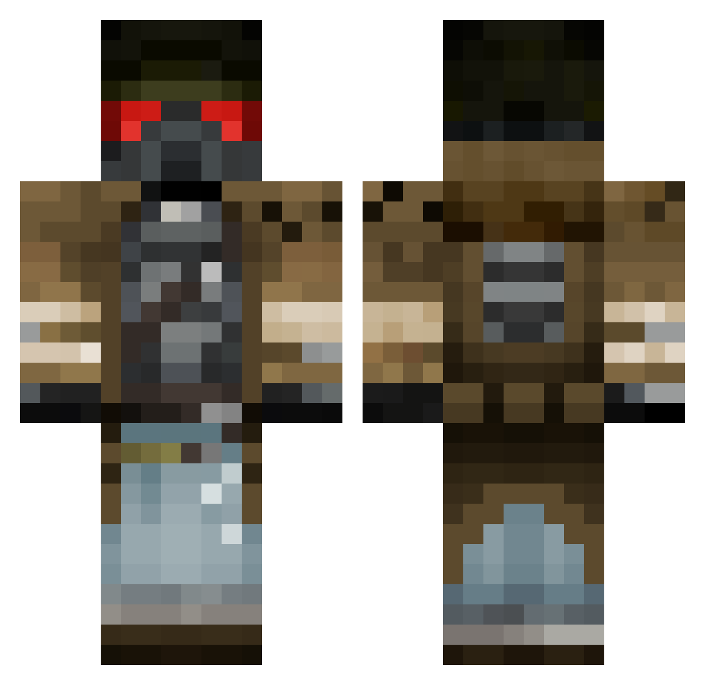 nonamesworked Minecraft skin, front and back view