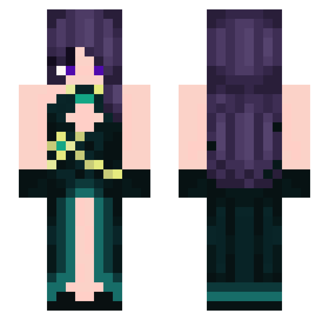 KaitoMN Minecraft skin, front and back view