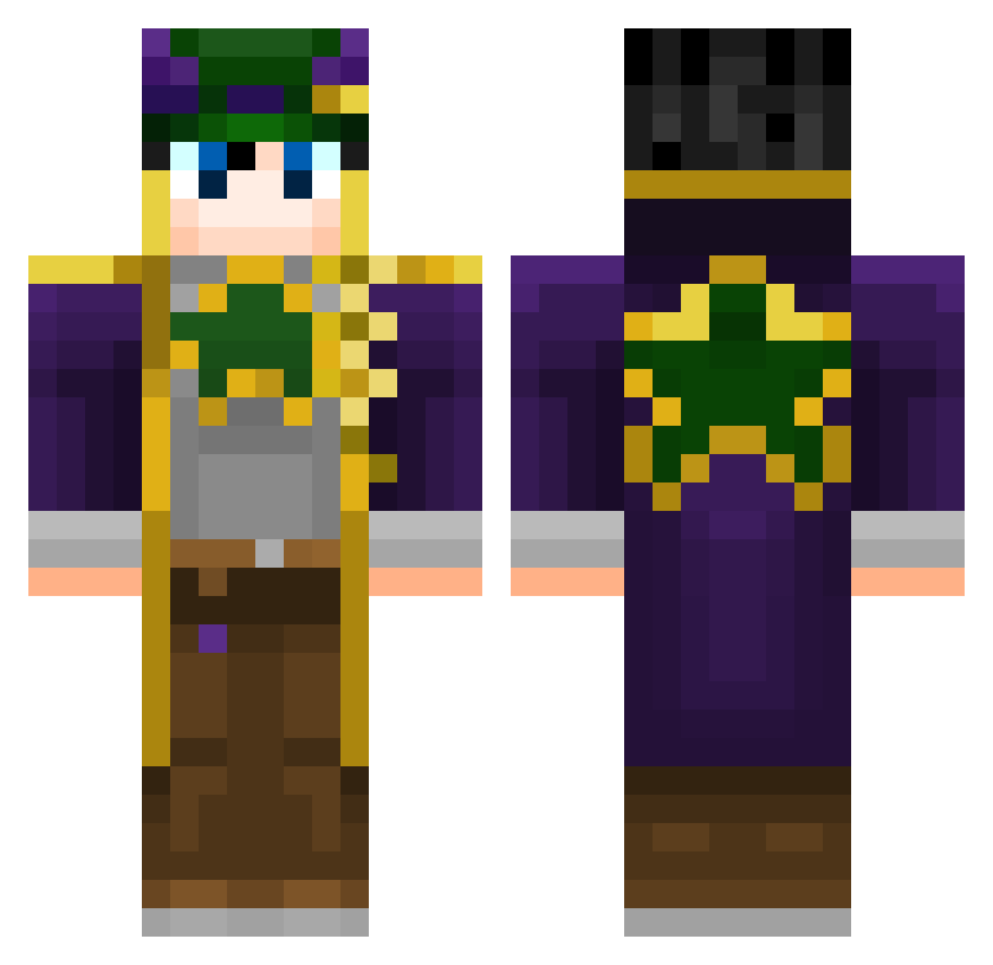 xJotaro Minecraft skin, front and back view