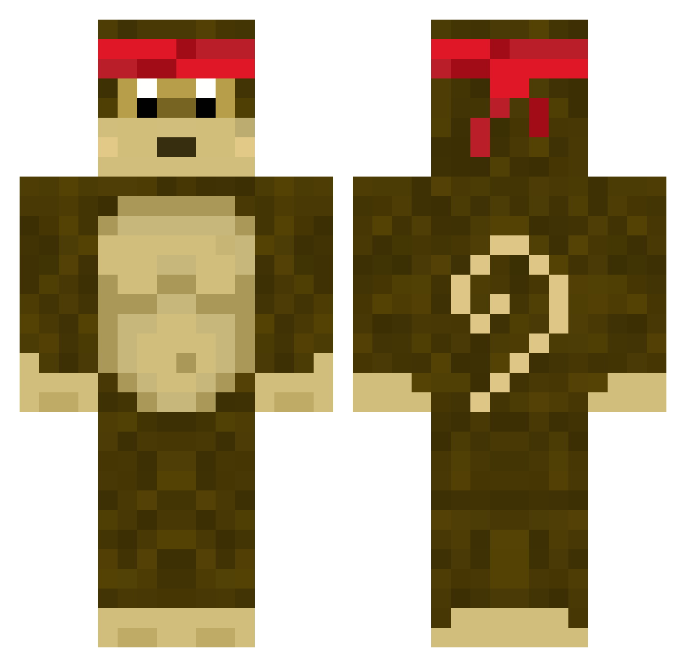 Ryynoo Minecraft skin, front and back view