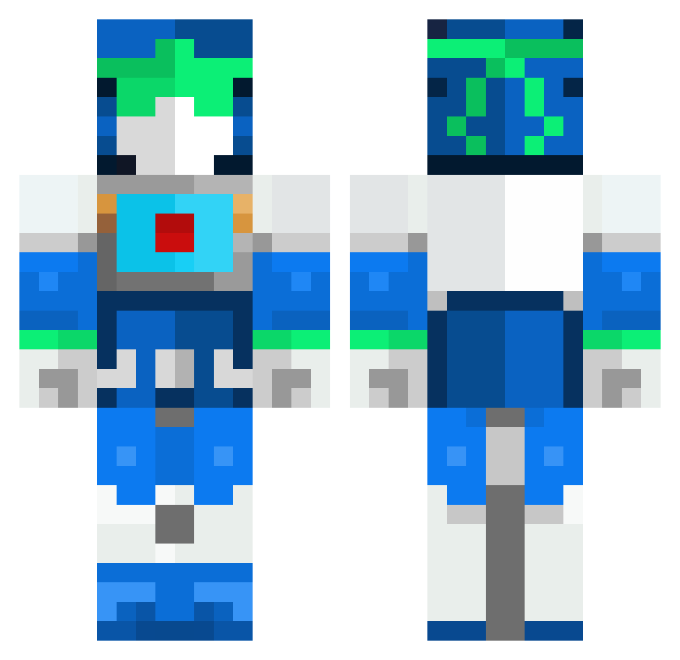 flappywolf Minecraft skin, front and back view