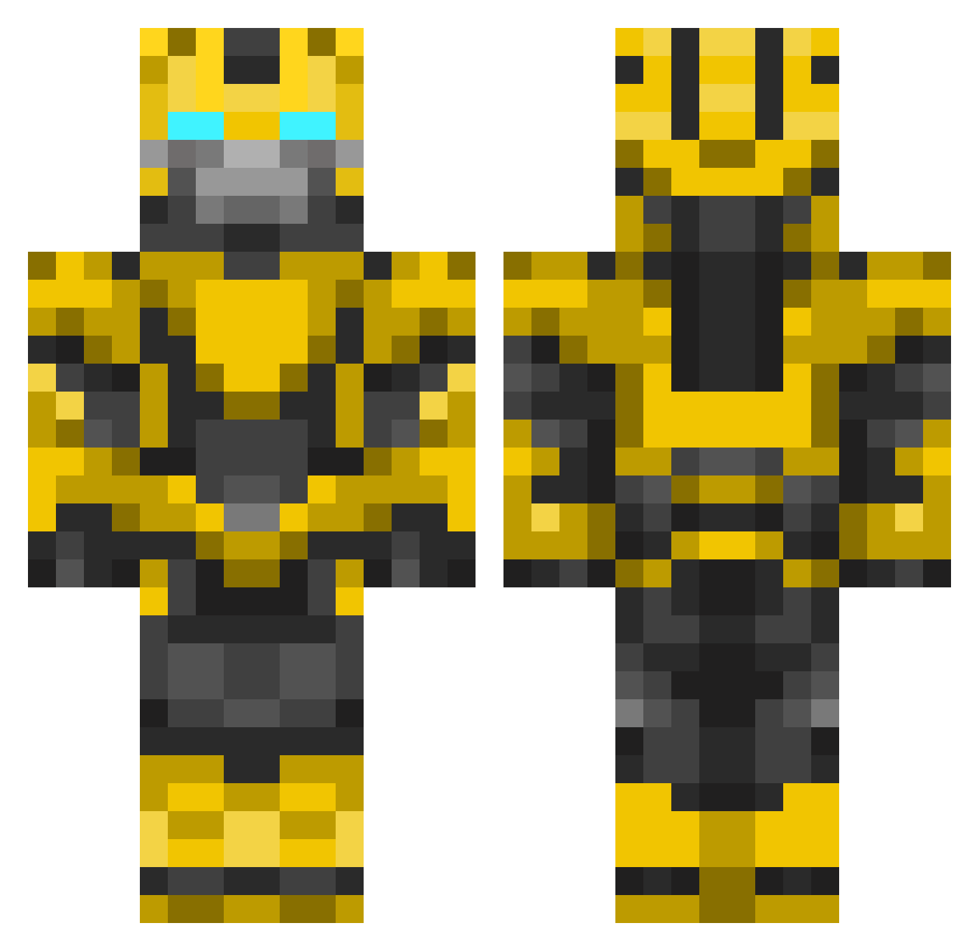 B00KY Minecraft skin, front and back view