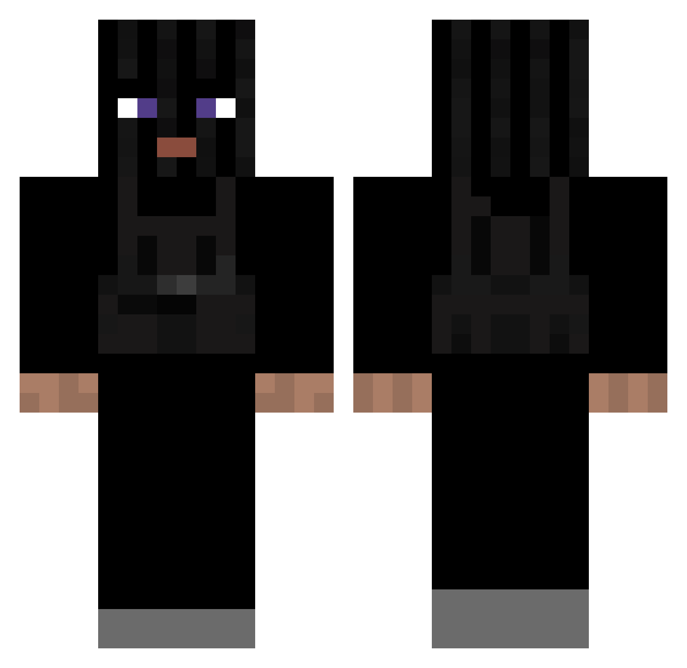 LewyJTCNW Minecraft skin, front and back view
