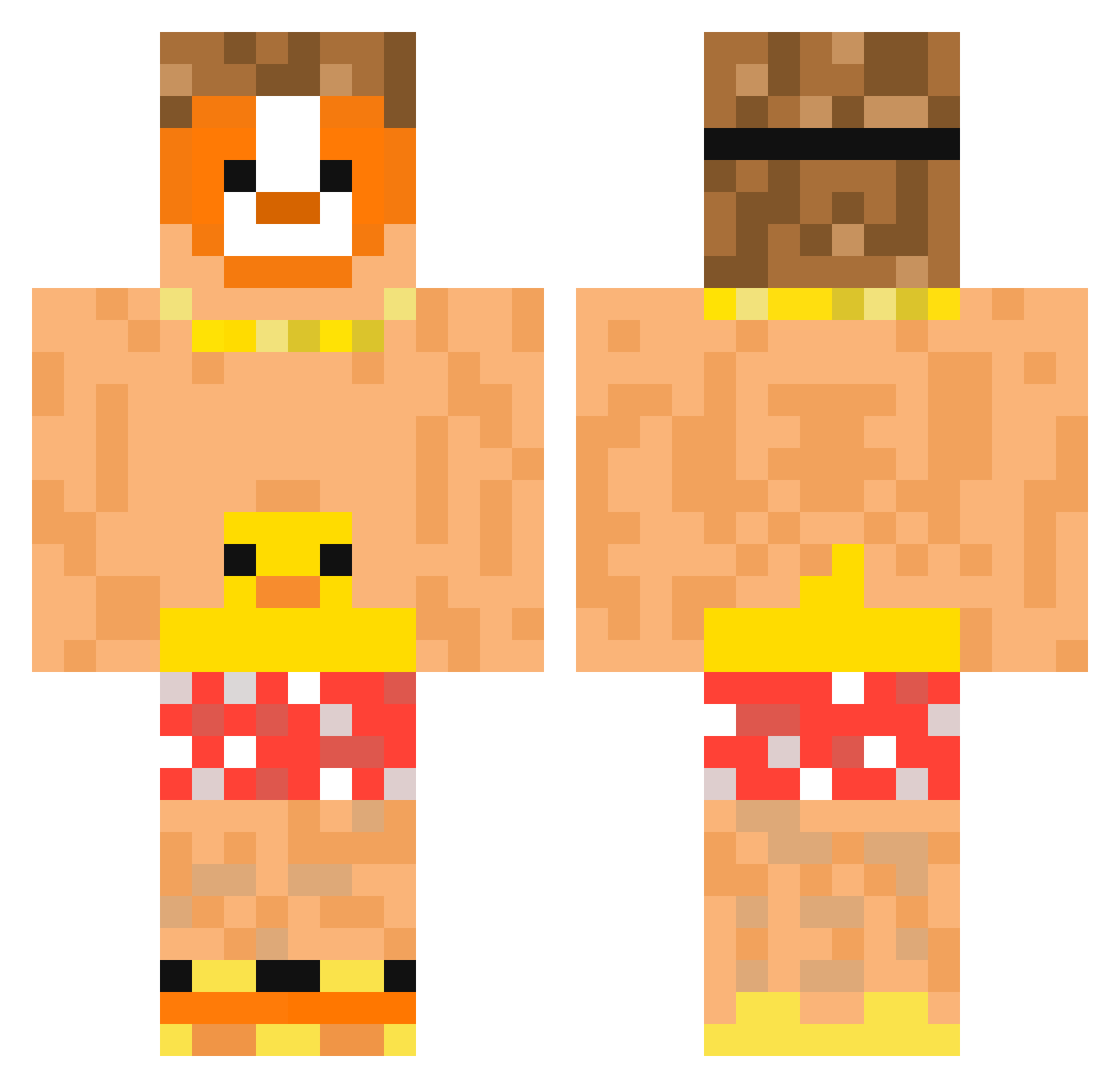 Rbogdi Minecraft skin, front and back view
