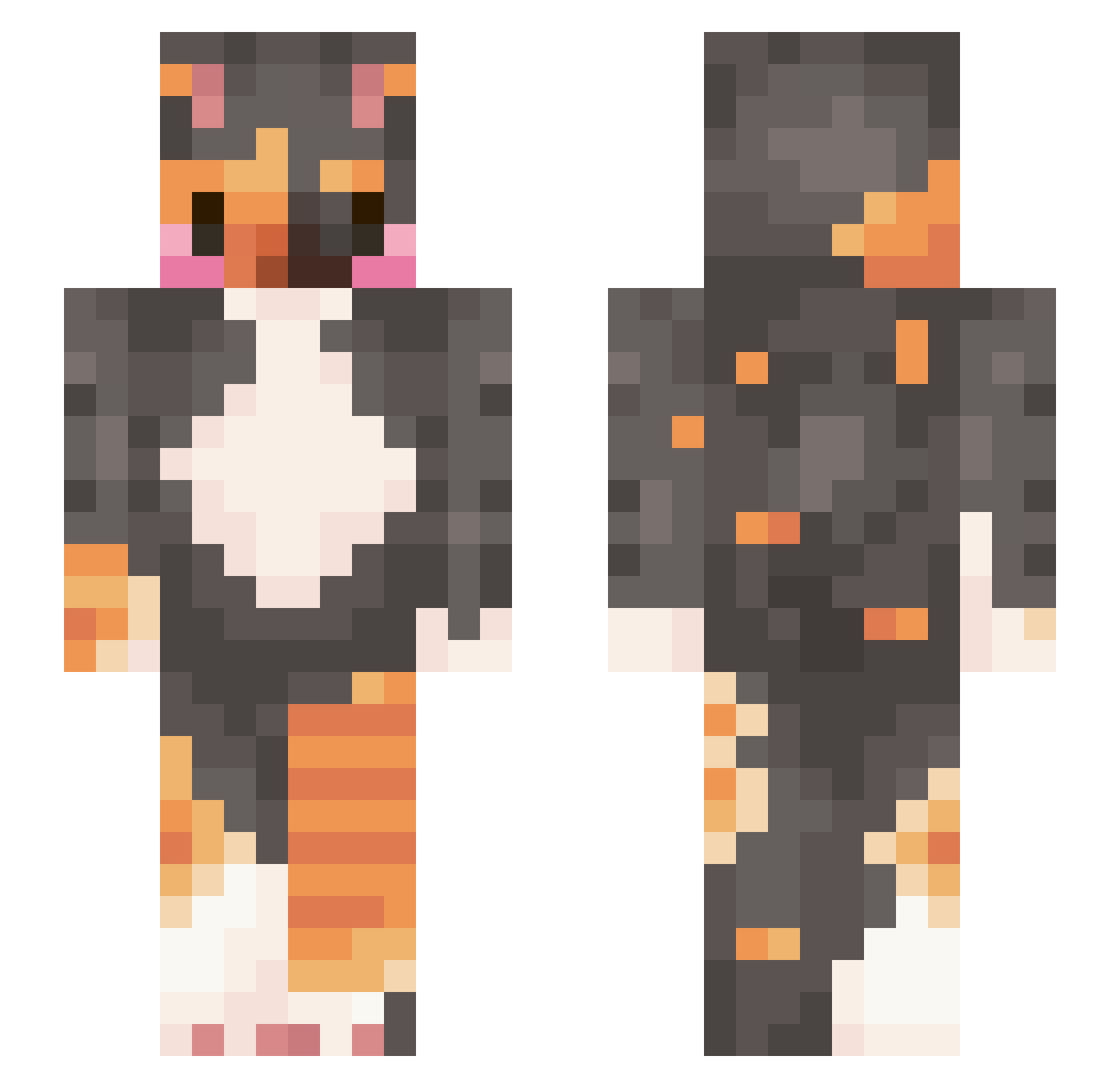 puzzled_pear Minecraft skin, front and back view