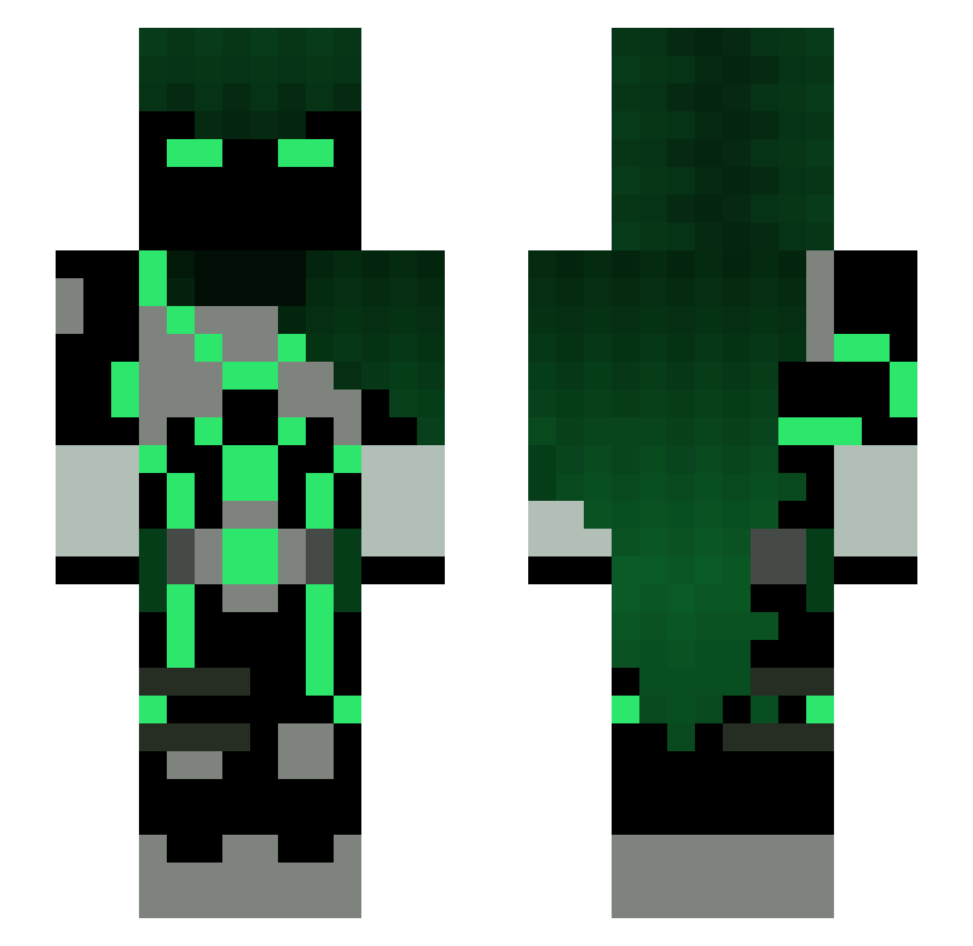 SubZ19 Minecraft skin, front and back view