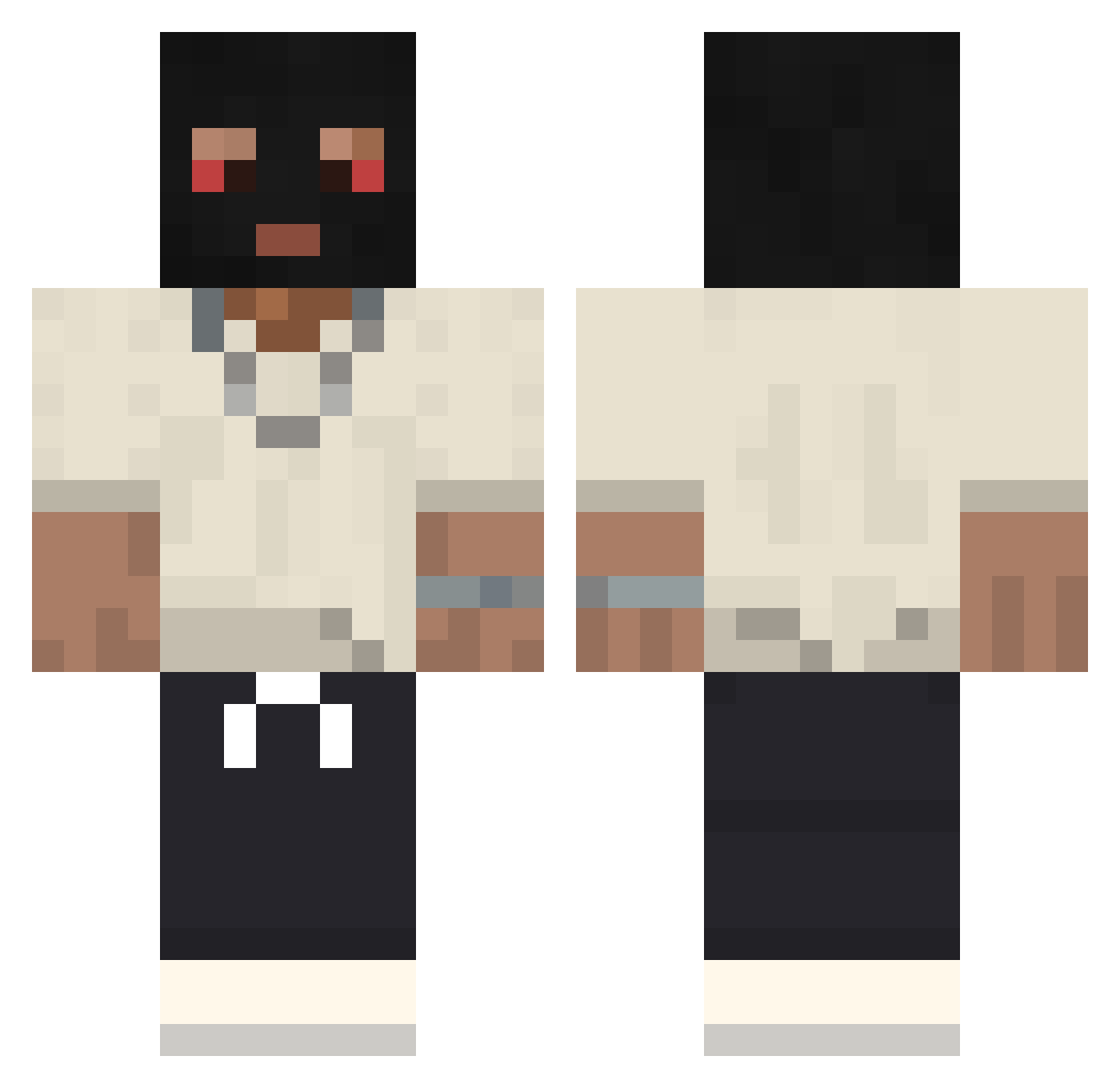 pandus76 Minecraft skin, front and back view