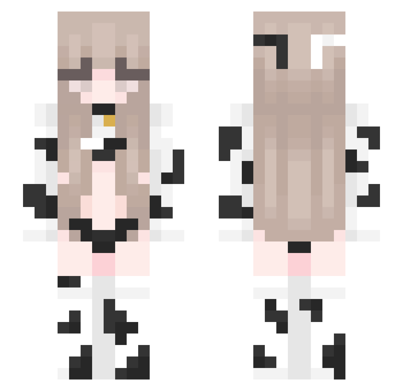 loyqlty Minecraft skin, front and back view